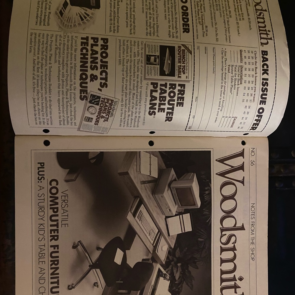 🎉5/$10🎉 Woodsmith magazine number 56 April 1988 versatile computer furniture